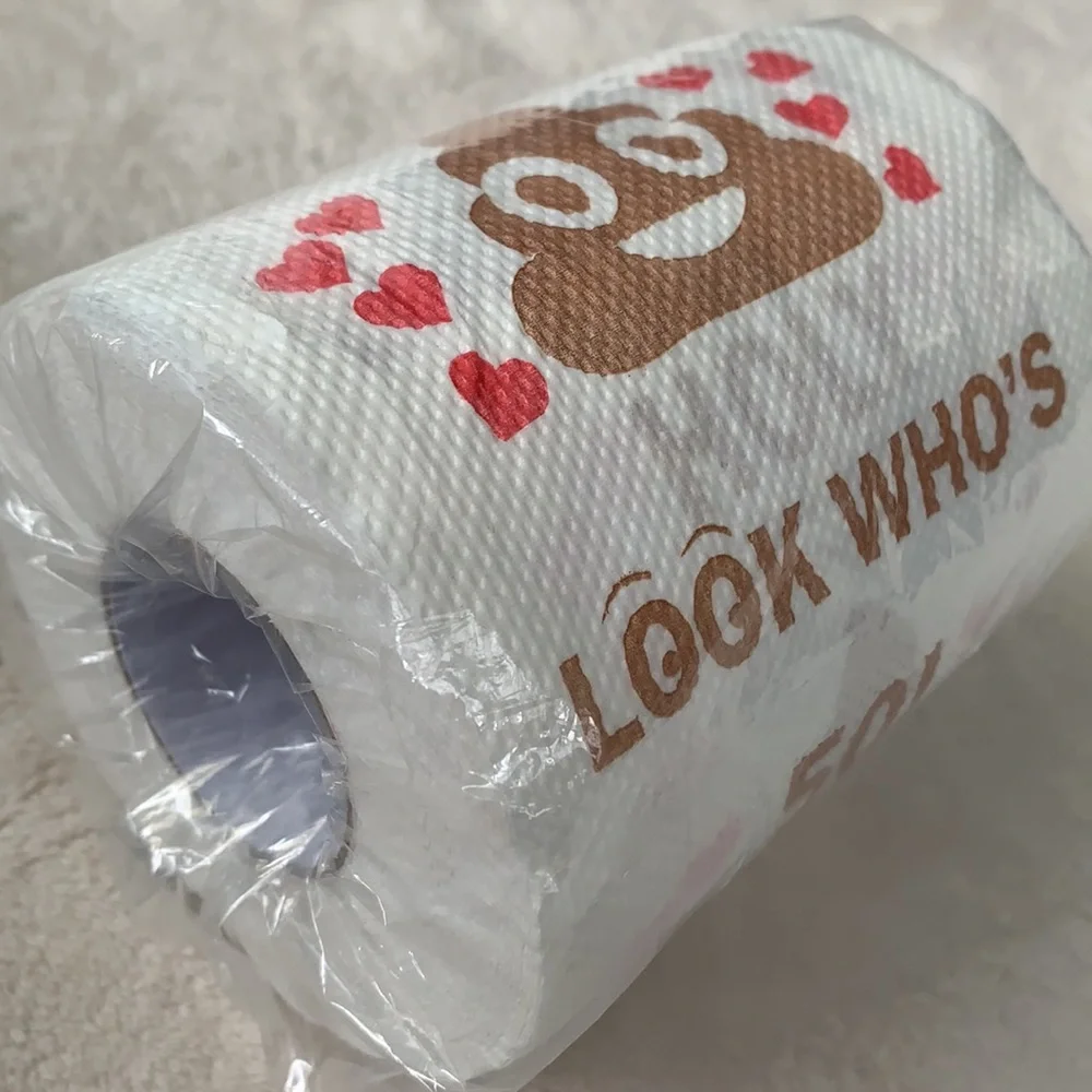 50th Birthday Gag Gift Toilet Paper Roll “Holy 💩 Look Who’s 50!”